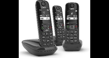 Gigaset AS690 Trio DECT-telefoon Zwart Nummerherkenning