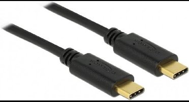 Premium USB-C naar USB-C kabel met E-Marker chip - USB2.0 - tot 20V/5A / zwart - 1 meter