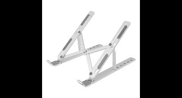 Silvergear Laptop Standaard Verstelbaar - Laptop Stand - Opvouwbaar - Inklapbaar - Hoesje - Zilver
