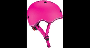 Kinderhelm - Globber Go Up - Roze - Verstelbaar 45-51cm - Met verlichting - Sterke Polycarbonaat Buitenschaal