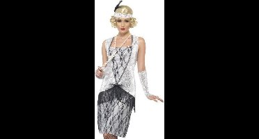 Smiffys - Flapper Kostuum - S - Zilverkleurig