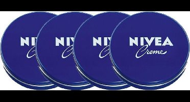 NIVEA - Crème in pot - 250 ml - Bodycrème - Blauw Blik - 4 stuks - voordeelverpakking