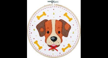 Vervaco - Knutselkit met vilt - Hondje - PN-0186178 - Borduren - Borduurpakket - Borduurpakket volwassenen - Borduurpakket kind