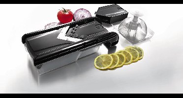 Ibili Mandoline V-vorm inclusief 5 RVS snijbladen in houder met opvang reservoir - vaatwasserbestendig