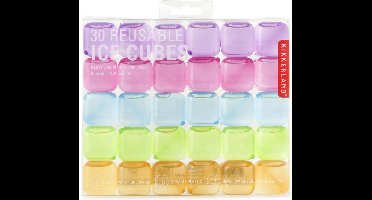 Kikkerland Herbruikbare ijsblokjes - Set van 30 - Ijsblokjesvorm - Kleur - Zomer - Cocktails