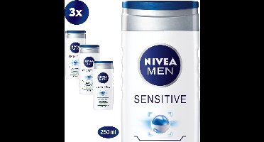 NIVEA MEN Sensitive Douchegel - 3 x 250 ml - Voordeelverpakking