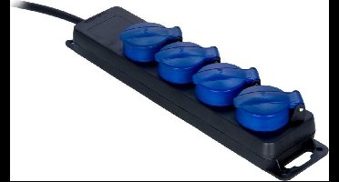 Procab IP44 spatwaterdichte sterkkerblok met 4 stopcontacten - 3G2.5 - 1,5m - penaarde
