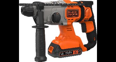 BLACK+DECKER 18V SDS+ Boorhamer, 2x 2.5Ah, 1A lader, koffer - BCD900E2K-QW