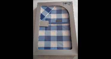 pericles : laken +sloop voor  bed  ,  1,20 x 1,50 m geruit , blauw
