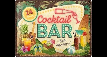 Nostalgic Art Metalen Bord Cocktail Bar 30x40CM  Funnymetalsigns