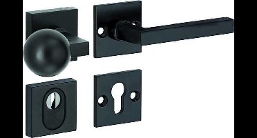 Veiligheidsgarnituur - Zwart - Mi Satori - Mi Satori knop/kruk op - SKG Kare bauhaus mat zwart rechts