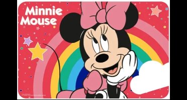 Minnie Mouse regenboog en sterren placemat - onderlegger 43 x 28 cm multicolor