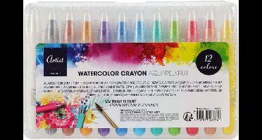 Waterverf krijt set - aquarelkrijt 12 kleuren voor kinderen.