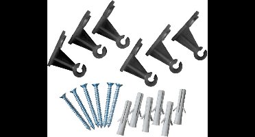 Nature Bevestigingsset - Klim-En Geleide Artikel - 0.5x0.5x3.2 cm Zwart 6 stuks Assorti