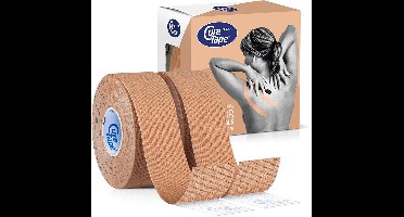CureTape® Classic Beige - smalle Kinesiotape - 2 rollen - 2.5cm x 5m - Huidvriendelijke elastische tape - FysioTape - Kinesiologie Tape - Cure Tape - ideaal voor lymfedrainage en kleine spiergroepen en gewrichten - Blessureherstel