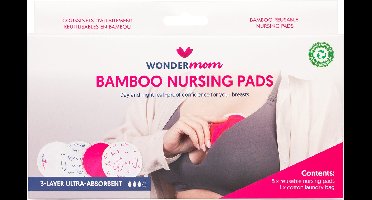Wondermom Bamboo wasbare Zoogkompressen - [8ST] - [voorkomt doorlekken] - [borstvoeding] - [ultra ademend]