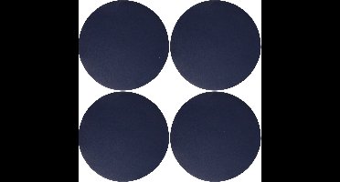 Wicotex Placemats Uni - 4x - donker blauw - rond 38 cm - anti slip laag - Teflon coating toplaag