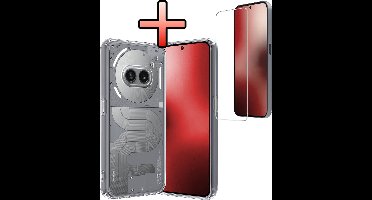 Hoesje - Met Screenprotector - Geschikt voor Nothing Phone (2a) Plus - Sterk & Shockproof - Back Cover - Siliconen Case - Telefoon Hoes - Transparant