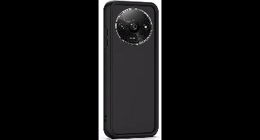 Hoesje geschikt voor Xiaomi Redmi A3 - Versterkte randen - Bescherming Camera & Scherm - Matte Design Jet Zwart