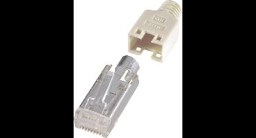 Renkforce H9540.1-10 RJ45-connector, afgeschermd CAT5e Stekker, recht Aantal polen: 8P8C Beige 10 stuk(s)