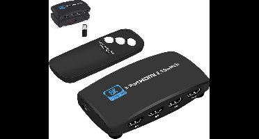 DrPhone HS7 8K@60Hz HDMI 2.1 Switch - HDMI Switch 3 IN 1 OUT – 48Gbps – HDCP 2.3 - Geschikt o.a voor Fire Stick, HDTV, PS4/5, etc