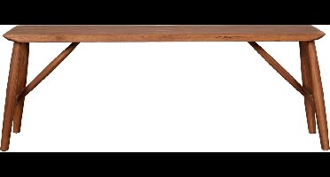 Bank Eston - Teakhout - Naturel/Bruin - 120x45x33 cm (BxHxD) - Houten Eetkamerbank - Gemonteerd