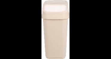 Excellent Houseware GFT aanrecht afvalbakje - beige - 5L - afsluitbaar - 15 x 21 x 31 cm - klepje - afval scheiden