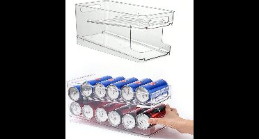 S&E Dubbel Laagse Frisdrankblikjes Organizer – Automatische Navulling en Stapelbaar met Deksel