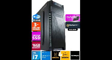 Intel Budget Office PC - Intel Core i7 - 1TB NVMe SSD - 16GB RAM - UHD Graphics 630 - Inclusief Norton 360 & USB SD Card Reader + WiFi & Bluetooth