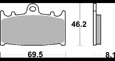 remblok sbs voor motor kawasaki 900 gpz r ninja 1990 tot 1996 avg / avd nieuw