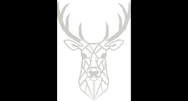 Wanddecoratie Edel Hert | Metaal | Small | Wit | Kerst | 1,5 × 35 × 48 cm