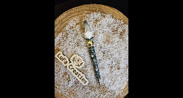 Kerstpen Tomte met Kerstbel goud