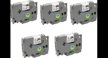 Label Tape Geschikt voor Brother TZe-931 | 12 mm x 8 m | Zwart op Zilver - 5 stuks - Geschikt voor: GL-100 PT-1830 PT-7100VP PT-D600VP GL-200 PT-2030 PT-7500VP PT-E100VP GL-H105 PT-2100VP PT-7600 PT-E300VP PT-1000 PT-2420PC PT-9500 PT-E550WVP PT-1010