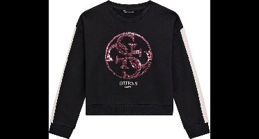 Guess Girls Logo Sweater Zwart - Maat 176