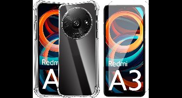 Hoesje geschikt voor Xiaomi Redmi A3 - Screenprotector Glas - Shockproof Transparant