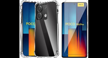 Hoesje geschikt voor Xiaomi Redmi Note 13 Pro 4G / Poco M6 Pro 4G - Screenprotector Glas - Shockproof Transparant
