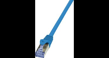 LogiLink CQ3086S RJ45 Netwerkkabel, patchkabel CAT 6A S/FTP 7.50 m Blauw Vlambestendig, Snagless 1 stuk(s)