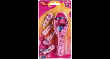 Trolls Haaraccessoires Borstel en Clips - Meisje - Geschenk- Girl- Cado- Fille