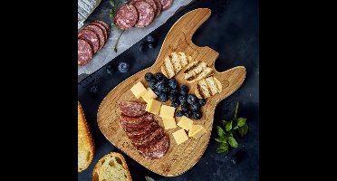 MikaMax Gitaar Snijplank - Borrelplank - Kaasplank - Guitar Cutting Board - Bamboe - 38 x 25cm