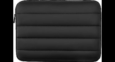 Puffer Laptophoes geschikt voor Macbook / Laptop tot 15 & 16 inch – Schokbestendige Spatwaterdichte Bescherming – Zachte Pluche Voering Sleeve Zwart