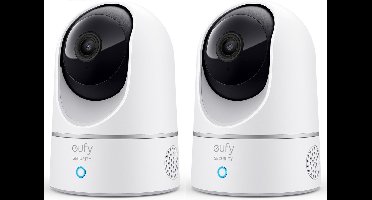 eufy Pan & Tilt 2K Indoor Beveiligingscamera 2-Pack - Bedraad - Wit