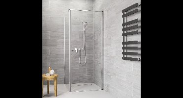 Sealskin Code Zijwand (rechts) 79-80 cm voor combinatie met deuren Zilver hoogglans