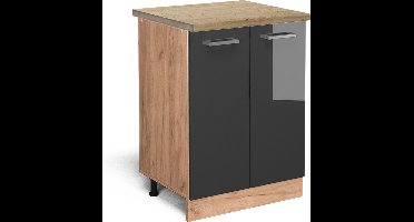 Vicco R-Line Keukenonderkast – 60 cm, WB Eik Antraciet Hoogglans