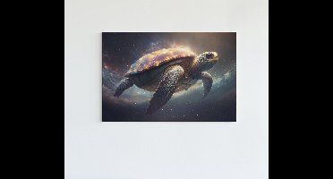 Canvas Schilderij - Zeeschildpad - 90x60x2 cm