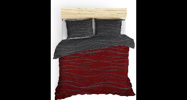 Asir - Super King Dekbedovertrek Set (EU) (IT) - Claret Rood - 260 x 220 cm