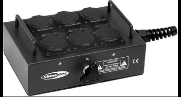 Showtec Breakout Box 6-Weg BO6PG met kabelmoer, 16A - Breakout