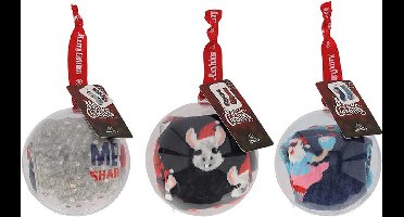 kerstsokken kinderen in kerstbal - 6-Pack - Multi Color - Maat 35/38 - kerstsokken - kerst sokken - sokken kerstmis
