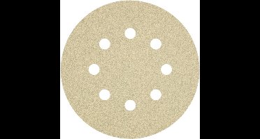 Ivana Schuurschijf Klittenband Rond 8-Gats Korrel 80 Ã˜125mm - 10 Stuks