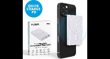 FlinQ Draadloze Powerbank Geschikt voor Magsafe powerbank - Powerbank - powerbanks - Powerbanks voor noodpakket - Quick Charge Snellader - incl USB-C kabel - 5000 mAh