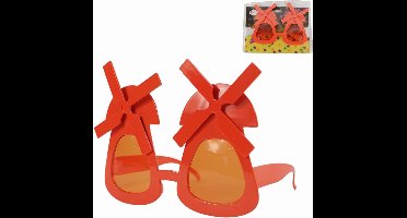 Oranje bril Hollandse Molen 17 cm set 3 stuks